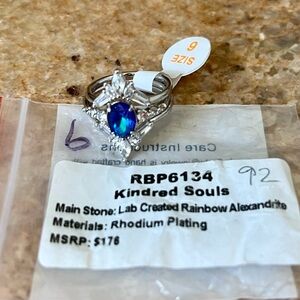 Bomb Party RBP6134 Kindred Souls Rainbow Alexandrite on Rhodium Ring